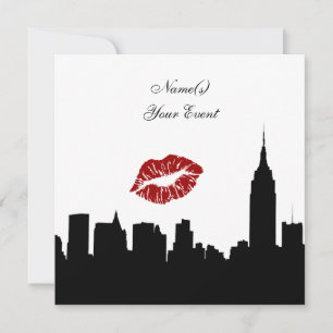 NYC Siluett Kiss ESB #1 SQ Festinladning Inbjudningar