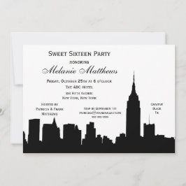 NYC Siluett Sweet Sixteen Inbjudningar