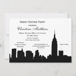 NYC Siluett Sweet Sixteen Inbjudningar