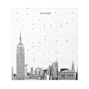 NYC Skyline 01 Etchd DIY BG Färg Starry Anteckningsblock