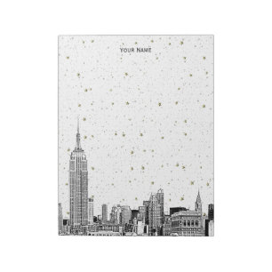 NYC Skyline 01 Etchd DIY BG Färg Starry Anteckningsblock