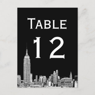 NYC Skyline 01 Etched Bordsnummer Card