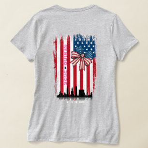 NYC Skyline Bow Amerikansk Flagga Senior År T-Shir T Shirt