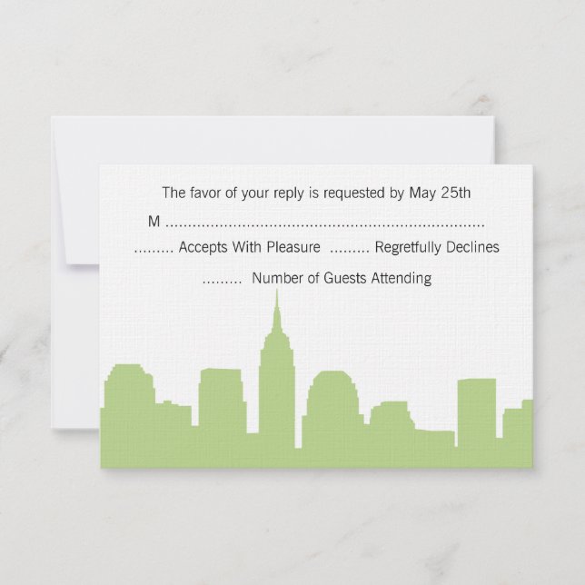 NYC Skyline Bröllop OSA Card Kort (Framsida)