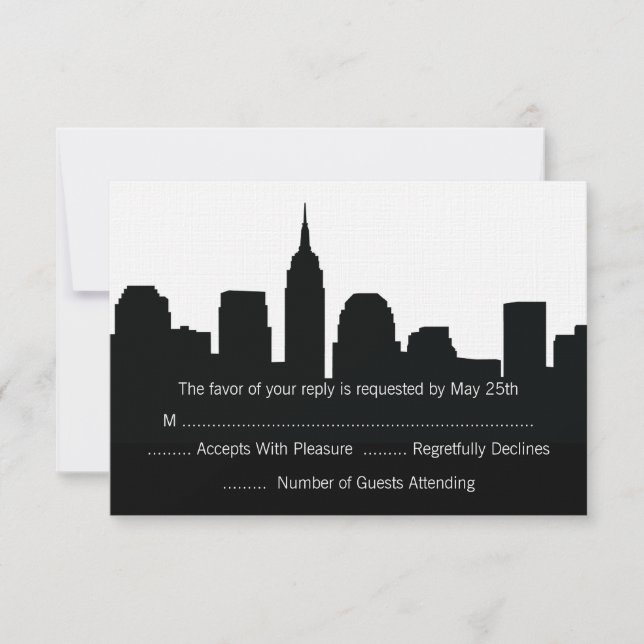 NYC Skyline Bröllop OSA Card Kort (Framsida)