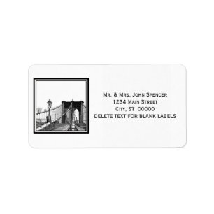 NYC Skyline Brooklyn Bridge #2 Adress Adressetikett
