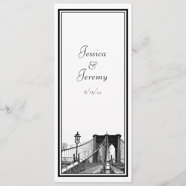 NYC Skyline Brooklyn Bridge #2 Meny Reception (Framsida)