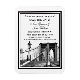 NYC Skyline Brooklyn Bridge #2 Spara datum Magnet