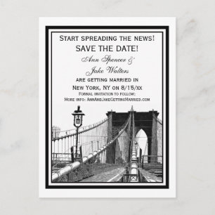 NYC Skyline Brooklyn Bridge #2 Spara datum Meddelande Vykort