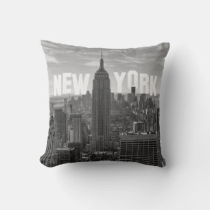 NYC Skyline Empire State Building, WTC BW 2C Kudde