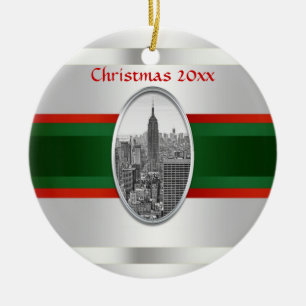 NYC Skyline: Empire State Building Xmas #3W Julgransprydnad Keramik