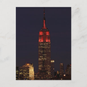 NYC Skyline ESB allt i rött Vykort