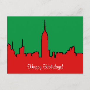 NYC Skyline: ESB jul Silhouette Helg Vykort