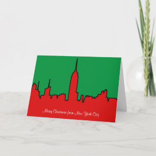 NYC Skyline: ESB jul Silhouette Helgkort