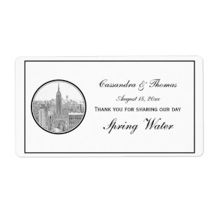 NYC Skyline ESB Round Etched 01 H Vattenflaska Fraktsedel
