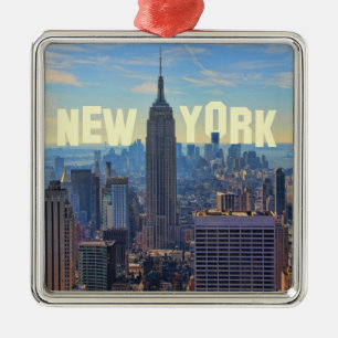 NYC Skyline ESB, World Trade 2C Julgransprydnad Metall