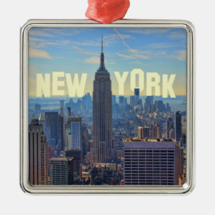NYC Skyline ESB, World Trade 2C Julgransprydnad Metall