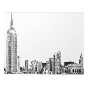 NYC Skyline Etched 01 Anteckningsblock