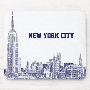 NYC Skyline Etched 01 Blue Musmatta