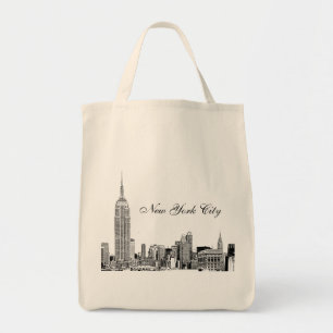 NYC Skyline Etched 01 Tygkasse