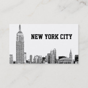 NYC Skyline Etched 01 Visitkort
