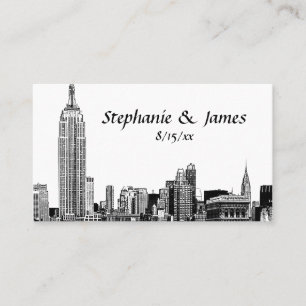 NYC Skyline Etched 01B Place Card Placeringskort