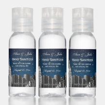 NYC Skyline Etched #2 Starry Blue Gradient