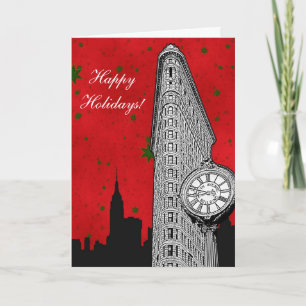 NYC Skyline Etched Flatiron 2 Jul Helgdag Helgkort