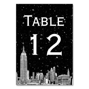 NYC Skyline Etched Starry DIY BG Bordsnummer