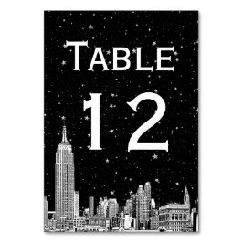 NYC Skyline Etched Starry DIY BG Bordsnummer