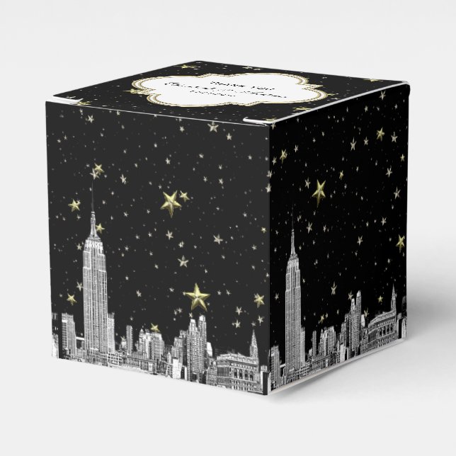 NYC Skyline Etched Starry DIY BG Färg Presentaskar (Framsidan Sidan)