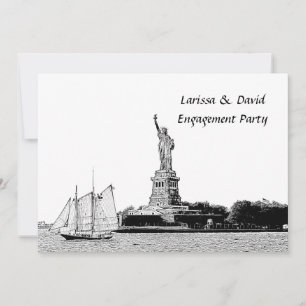 NYC Skyline Etsad Liberty-festfirande Inbjudningar