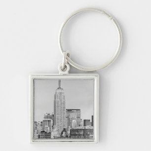 NYC Skyline IV Fyrkantig Silverfärgad Nyckelring