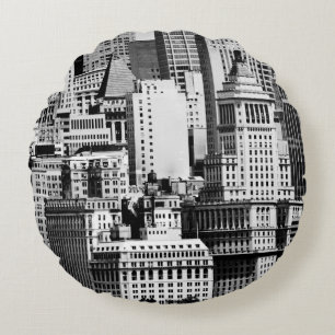 NYC Skyline IX Rund Kudde