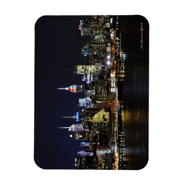 NYC Skyline med Rainbow ESB Magnet (Vertikal)