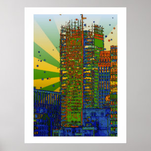 NYC Skyline: New York Times Bygger Poster