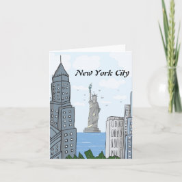 NYC SKYLINE OCH DAM LIBERTY NOTE CARD KORT