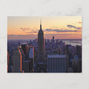 NYC Skyline precis före solnedgång Vykort