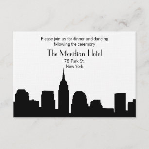 NYC Skyline Recept Card - svart Inbjudningar