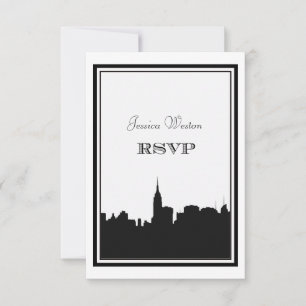 NYC Skyline Silhouette #2 DIY RSVP OSA Kort