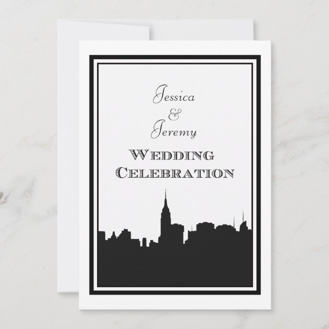 NYC Skyline Silhouette #2 DIY Wedding Investige Inbjudningar (Framsida)