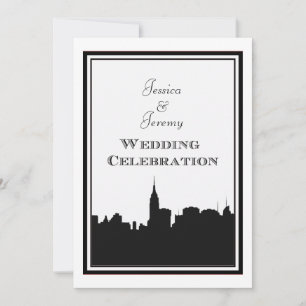 NYC Skyline Silhouette #2 DIY Wedding Investige Inbjudningar