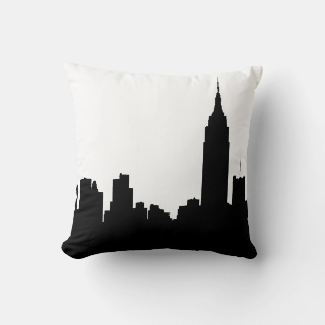 NYC Skyline Silhouette, Empire state Bldg #1 Kudde (Framsida)