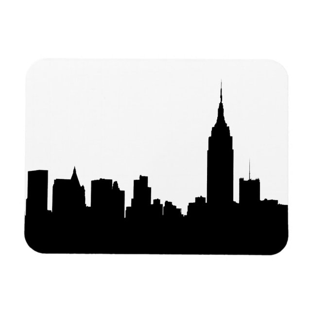 NYC Skyline Silhouette, Empire state Bldg #1 Magnet (Horisontell)