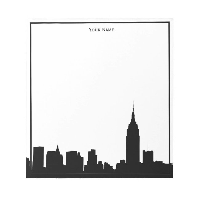 NYC Skyline Silhouette Framed Anteckningsblock (Framsida)