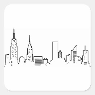 NYC Skyline Stickers Fyrkantigt Klistermärke