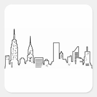 NYC Skyline Stickers Fyrkantigt Klistermärke