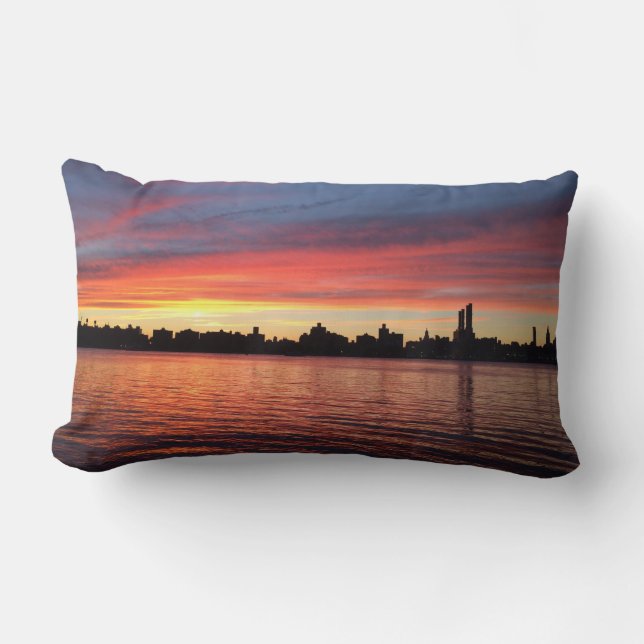 NYC Skyline Sunset Lumbarkudde (Framsida)