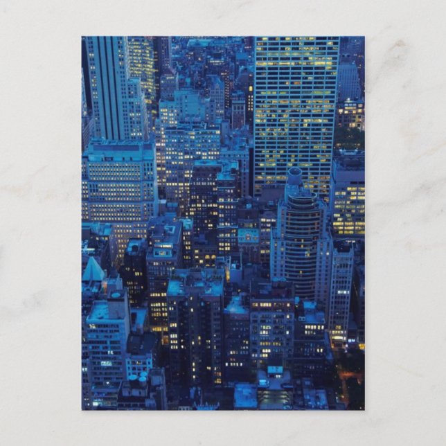 NYC Skyline, vinkel visning i skymningen Vykort (Framsida)