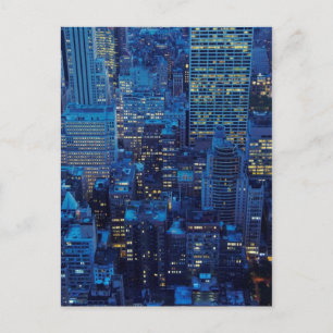 NYC Skyline, vinkel visning i skymningen Vykort